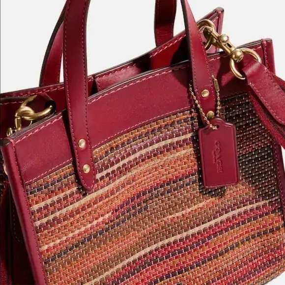 Coach Field Tote 22 in Woven Leather NWT - Picture 6 of 9